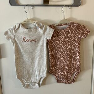 Carter's Light Gray and Brown Bodysuit Duo